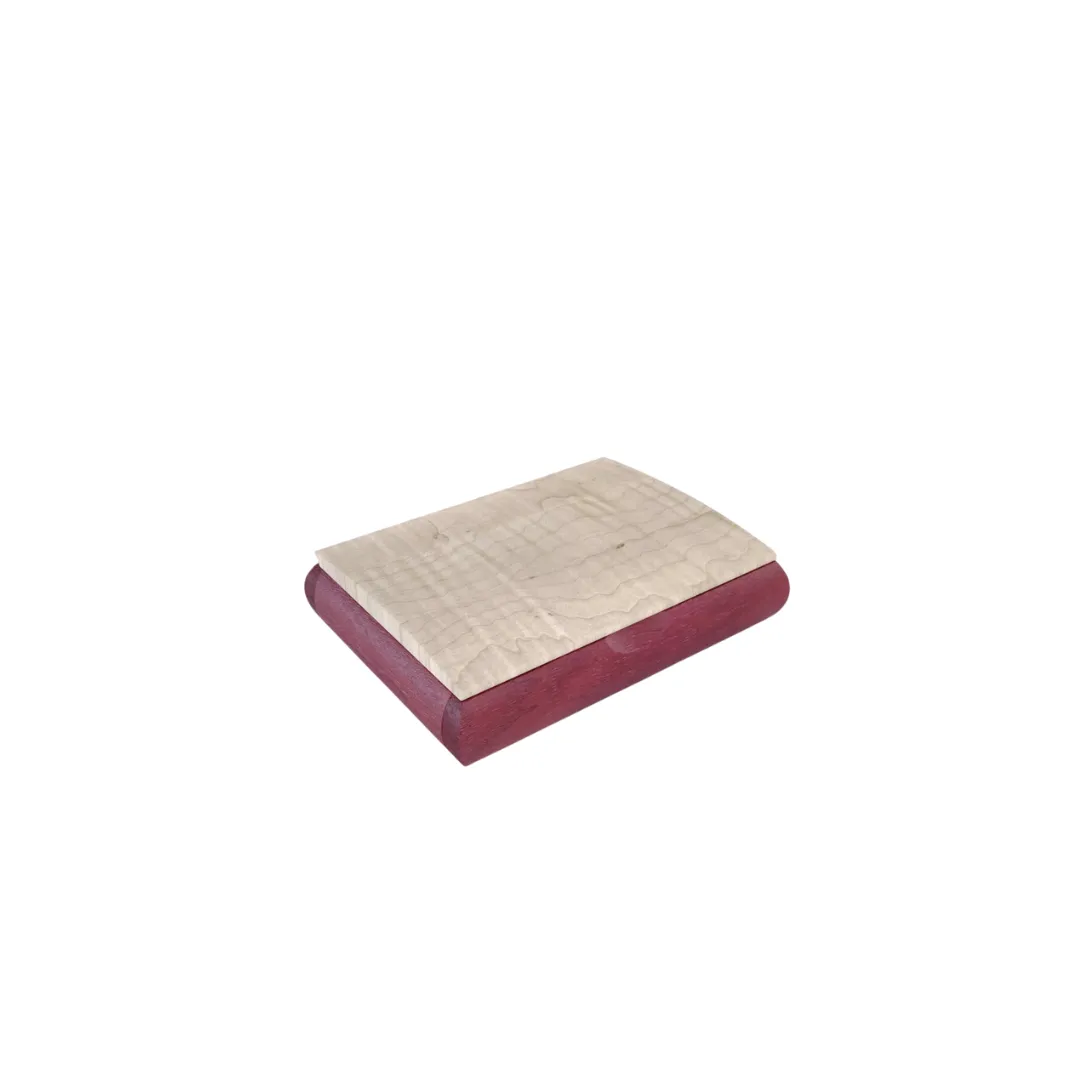 Wooden Tranquility Box in Purple Heart   Birdseye Maple