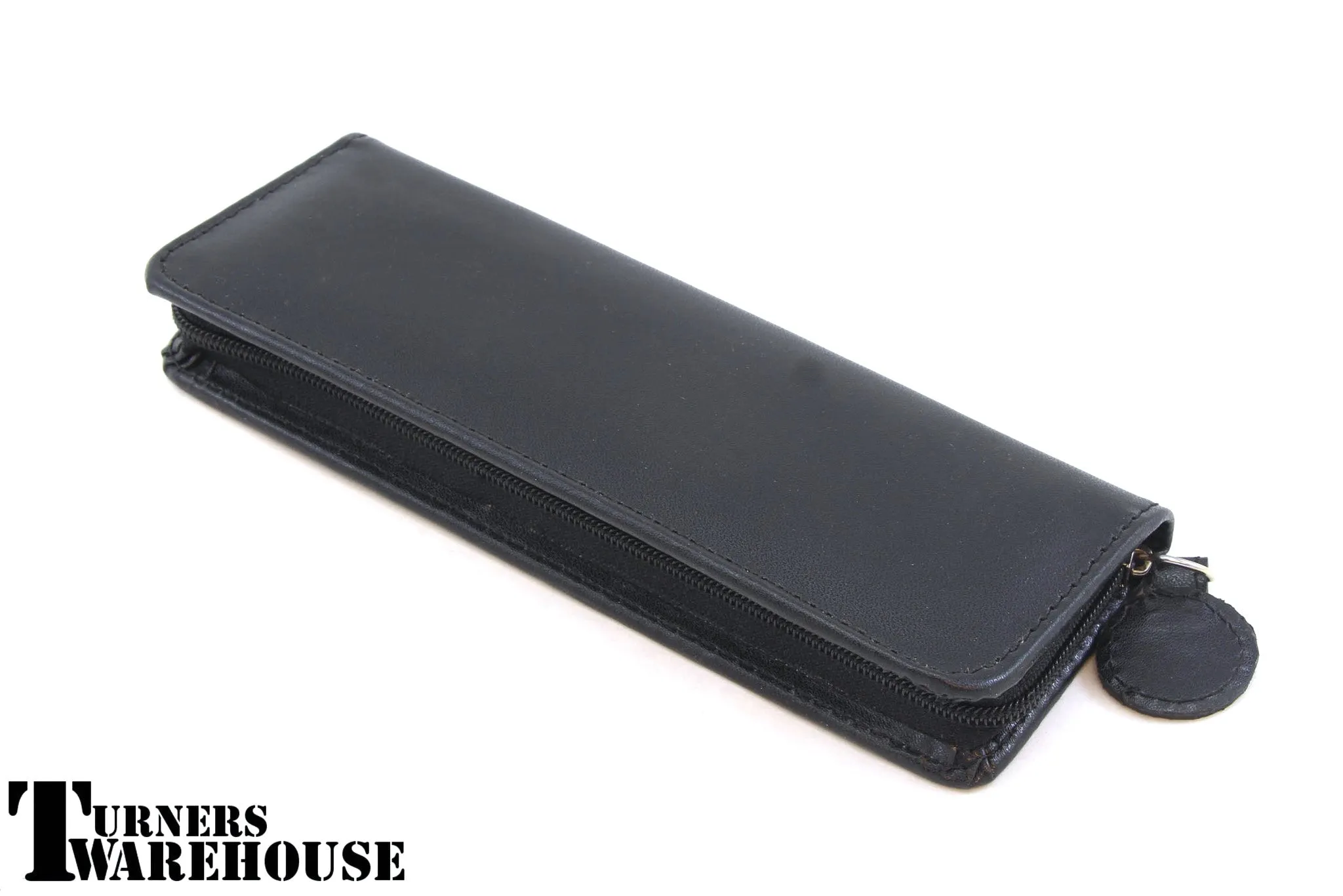 Zippered Pen Case - Black Leatherette